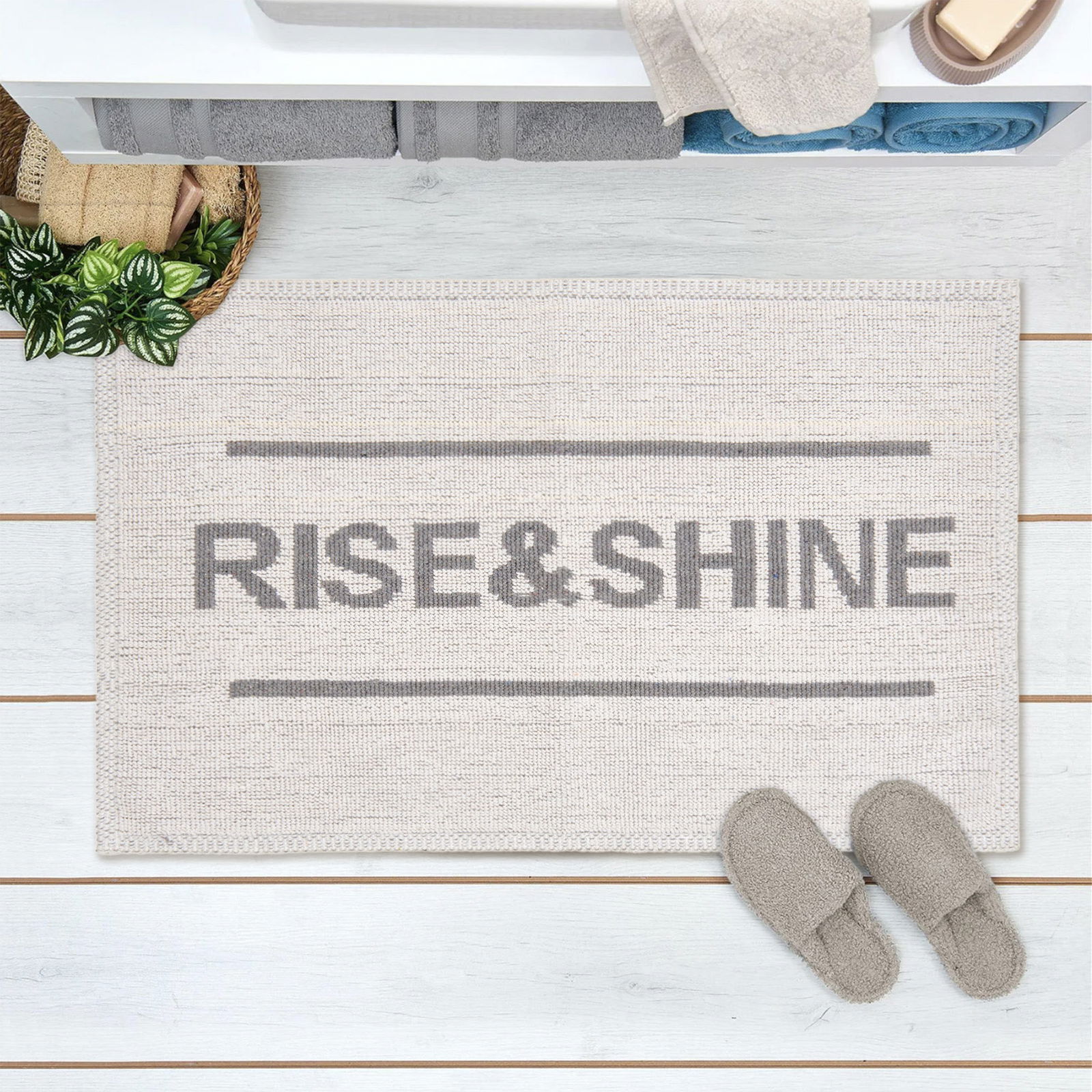 Soft Rise and Shine Banyo Paspası - Ekru - 50x80 cm