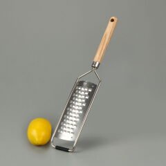 Ahşap Saplı El Peynir Rendesi - Açık Kahverengi / Gri - 31 cm