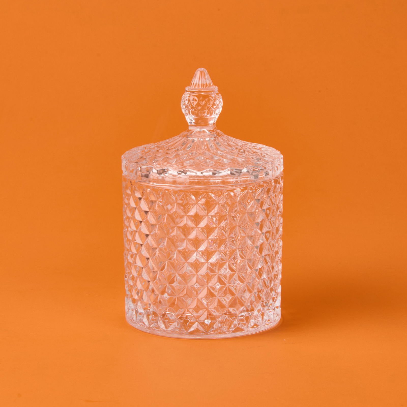 Baklava Desen Cam Kristal Şekerlik - Şeffaf - 8 cm