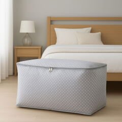 Home Puantiye Detaylı Orta Boy Hurç - Gri - 64x41x35 cm