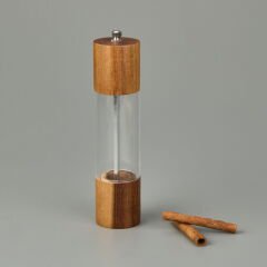 Akasya Büyük Boy Baharat Öğütücü - Açık Kahverengi / Şeffaf - 15 cm