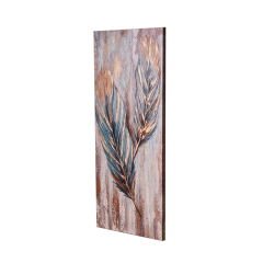 Deco Leaf Kanvas Tablo - Renkli - 50x120 cm