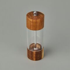 Akasya Küçük Boy Baharat Öğütücü - Açık Kahverengi / Şeffaf - 10 cm