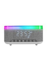 Mikado MD-W8 1200mAh 10W Gri Bluetooth-Usb-Kablosuz Şarj RGB-Gece Lambası Özellikli Alarmlı Saat Speaker