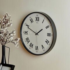 Eminent Latin Rakam Duvar Saati - Beyaz - 43 cm