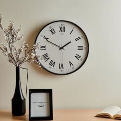 Eminent Latin Rakam Duvar Saati - Beyaz - 43 cm