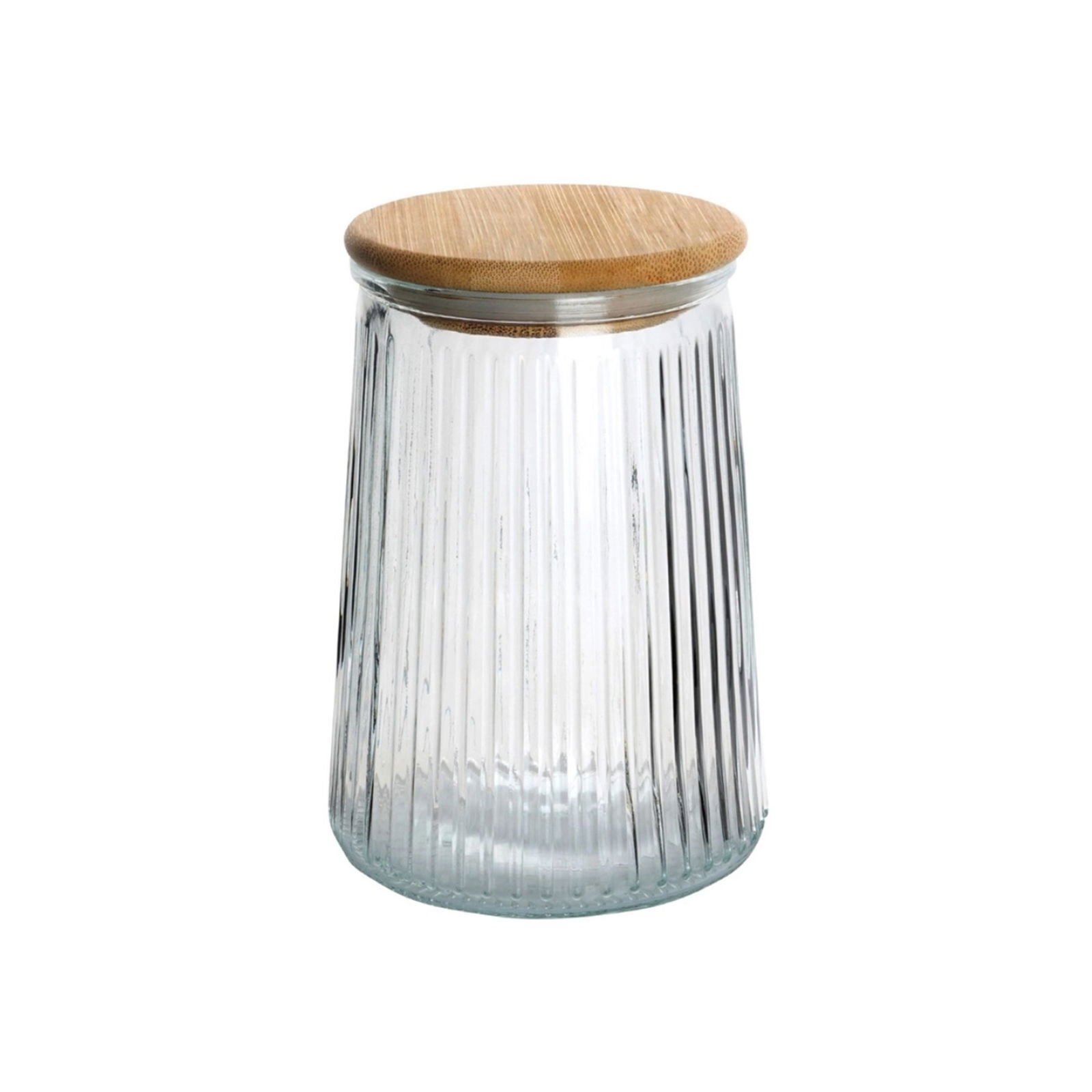Houseware Bambu Kapaklı Cam Kavanoz - Şeffaf - 1000 ml