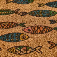 Home Koko Fish Yarım Ay Kapı Önü Paspası - Renkli - 45x75 cm