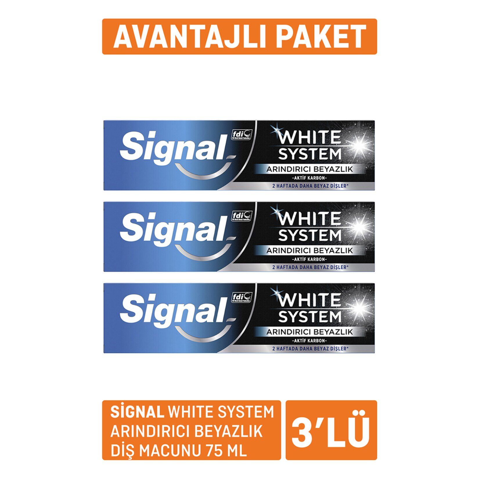 Signal White System Arındırıcı Beyazlık Diş Macunu 75ml x 3