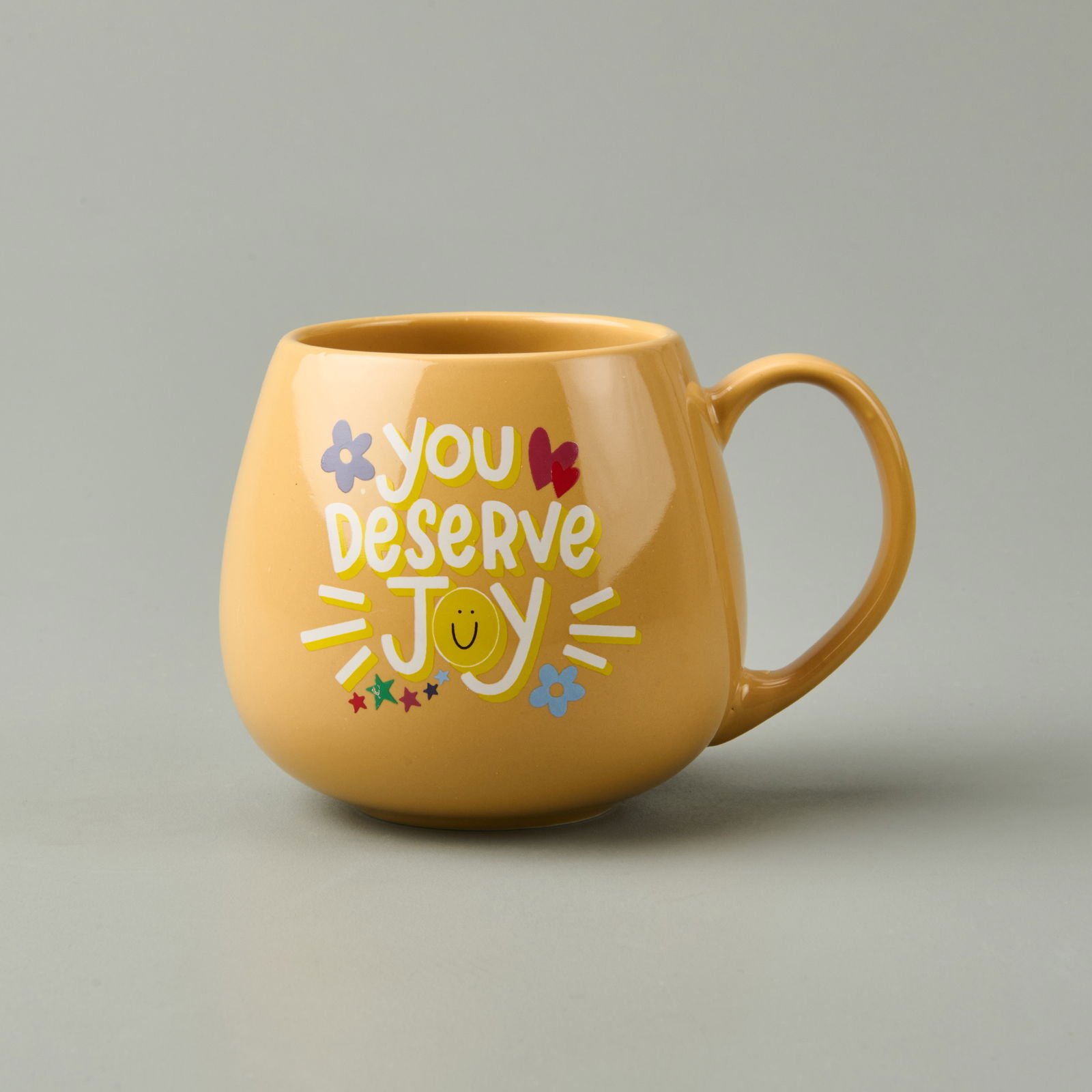 Kitchen You Deserve Joy Sloganlı Kupa - Sarı - 310 ml