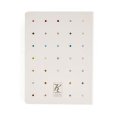 Color 80 Yaprak Noktalı Ciltli Defter - Beyaz - 21 cm