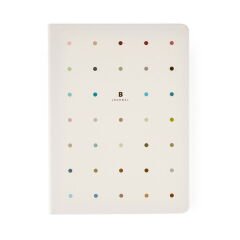 Color 80 Yaprak Noktalı Ciltli Defter - Beyaz - 21 cm