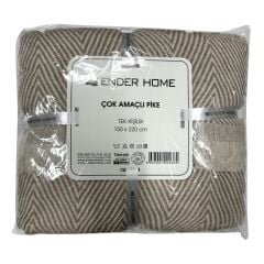 Ender Home Zigzag Desenli Tek Kişilik Pike 150 x 220 Cm