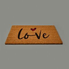 Home Kalpli Love Kapı Önü Paspası - Bej - 35x60 cm