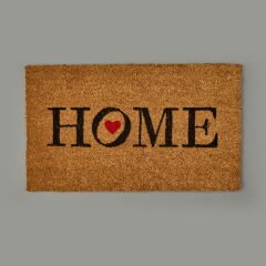 Home Kırmızı Kalp Kapı Önü Paspası - Bej - 35x60 cm
