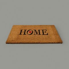 Home Kırmızı Kalp Kapı Önü Paspası - Bej - 35x60 cm