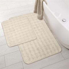 Soft Artos 2'li Banyo Paspası - Beyaz - 60x100 cm + 50x60 cm