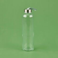 H2O Peluş Kılıflı Cam Matara - Siyah / Şeffaf - 600 ml