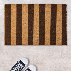 Home Rowe Koko Siyah Çizgili Kapı Paspası - Bej / Siyah - 40x60 cm