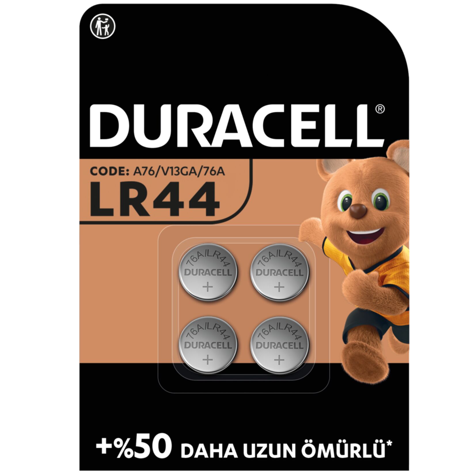 Duracell Özel LR44 Alkalin Düğme Pil 1,5 V 4'lü Paket
