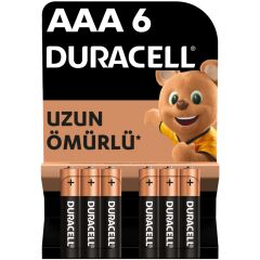 Duracell Alkalin AAA İnce Kalem Pil 1,5 V (LR03 / MN2400) 6’lı Paket