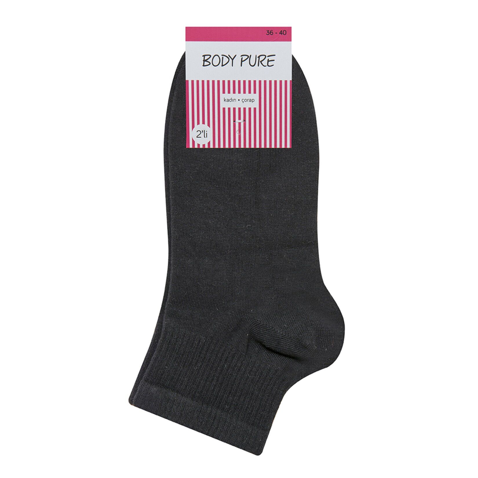 Body Pure Kadın Yarım Soket Çorap 2'li 36/40