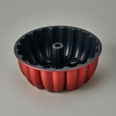 Ametist Kalpli Kek Kalıbı - Kırmızı - 26 cm