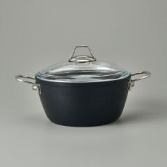 Dark Derin Tencere - Siyah / Şeffaf - 24 cm