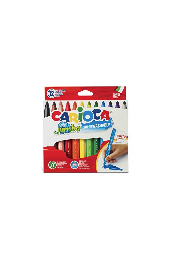 Carioca Teddy Jumbo Super Yıkanabilir Keçeli Boya 12li