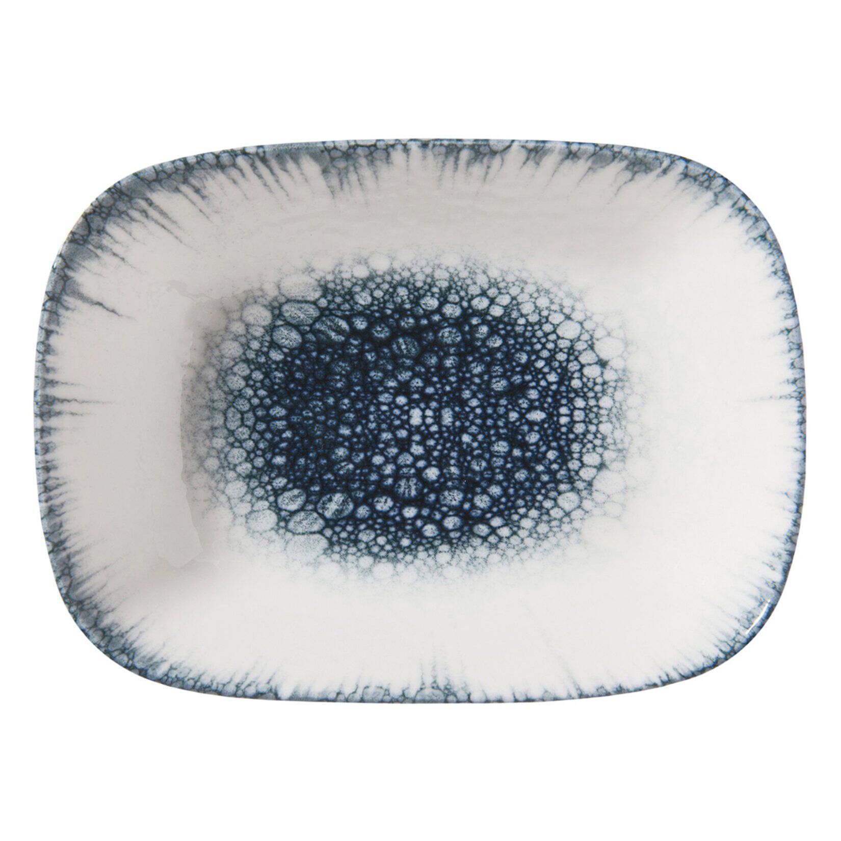 Güral Porselen Mavi Seri Kare Kayık Tabak 12 Cm