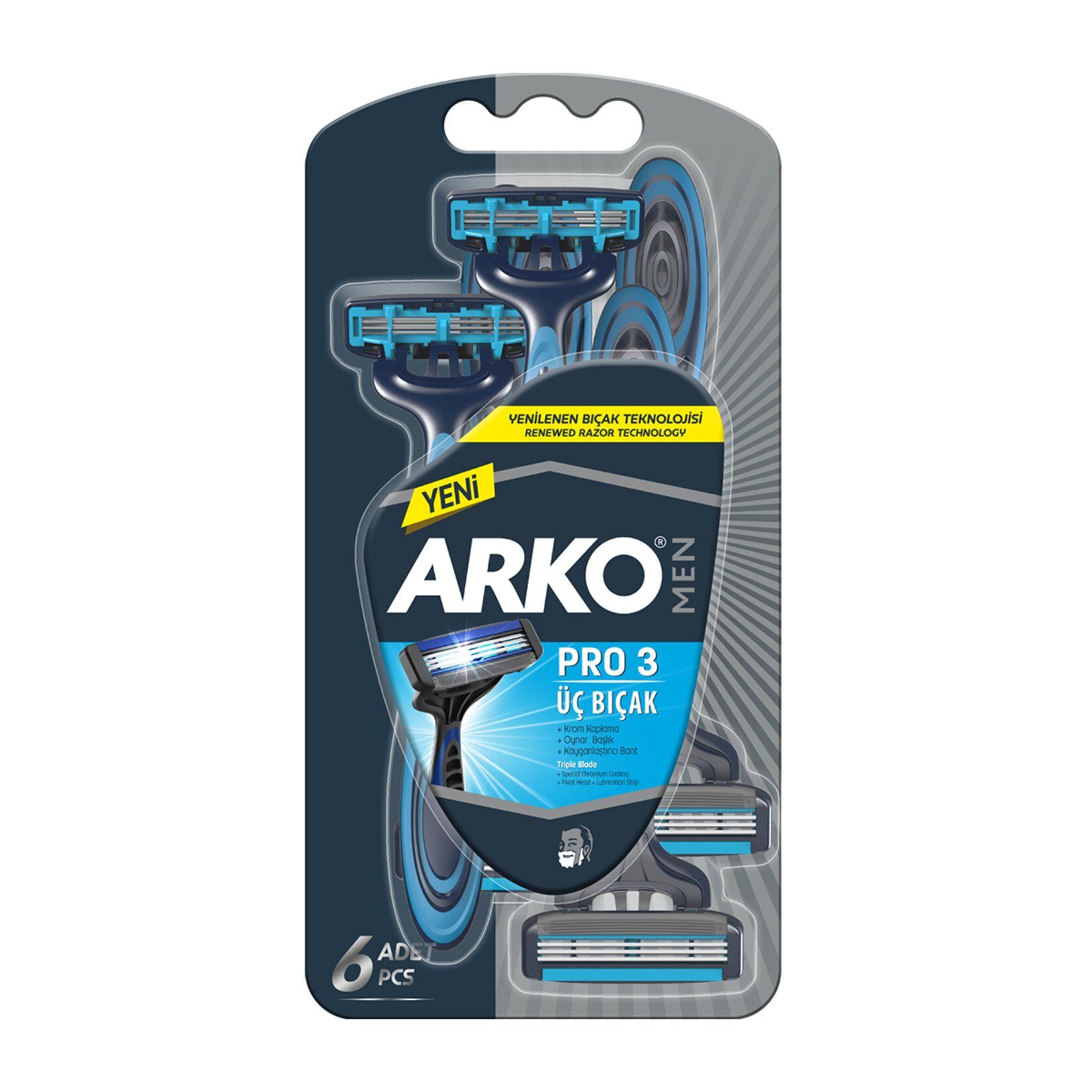 Arko Tıraş Bıçağı System 3 6'lı