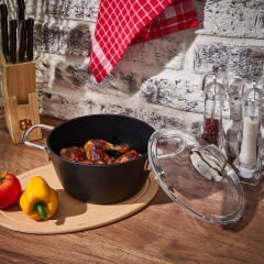 Dark Derin Tencere - Siyah / Şeffaf - 20 cm