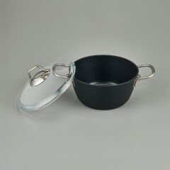 Dark Derin Tencere - Siyah / Şeffaf - 20 cm