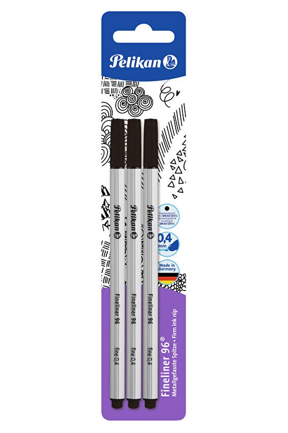 Pelikan Fineliner 3lü Blister Siyah