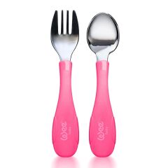 Paslanmz Çelik Çatal Kaşık Seti Pembe 1 Adet