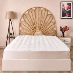 Soft Fitted Kapitoneli Tek Kişilik Uyku Pedi - Beyaz - 100x200 cm