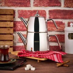 Diamond Orta Boy Çaydanlık - Inox - 1,2 lt + 1,8 lt