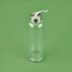 H2O Peluş Kılıflı Cam Matara - Mor / Şeffaf