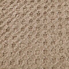 Yün Waffle Çift Kişilik Yatak Örtüsü - Bej - 200x220 cm