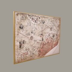 Deco Piri Reis Tablo - Açık Kahverengi - 120x90 cm