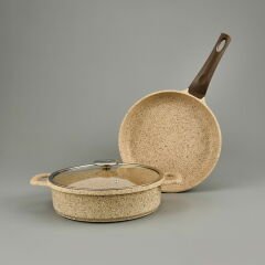 Montana 3 Parça Tava Seti - Bej - 26 cm
