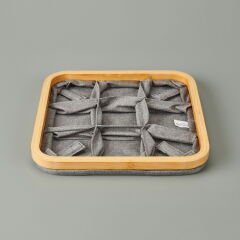 9 Bölmeli Katlanabilir Sepet - Gri - 30x30 cm