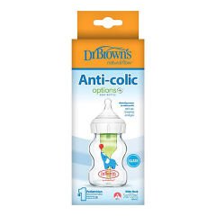 DB 51621 Geniş Ağız Anti-Kolik Options+ Desenli Cam Biberon 150 mL , Fil, Tekli paket 1 Adet