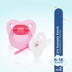 438 Wee Baby B 2'li Damaklı Emzik No:2 Pembe 1 Adet