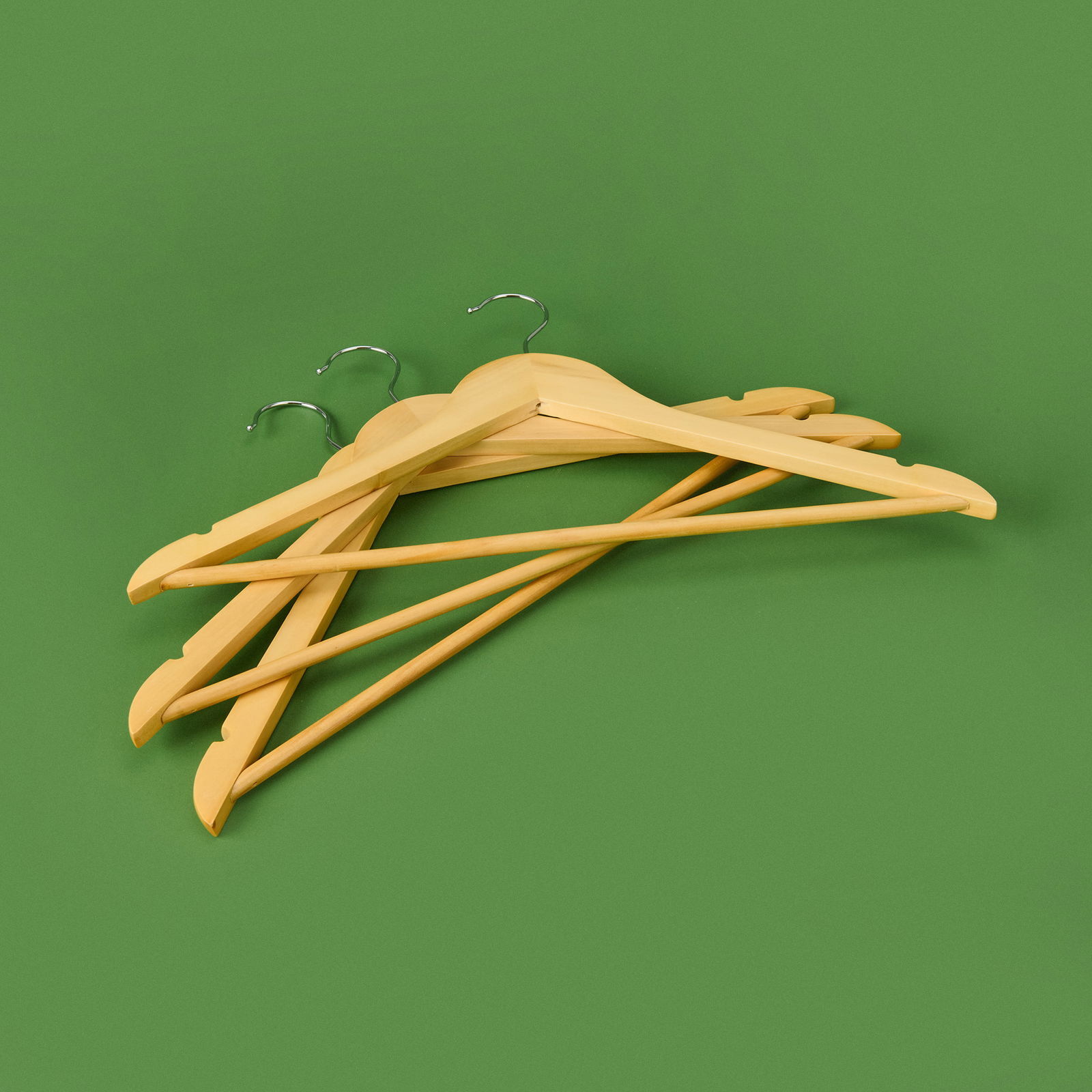 Living 3’lü Elbise Askısı - Açık Kahverengi - 44,5 cm