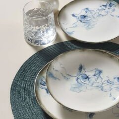 Porselen Roden 24 Parça Yemek Takımı - Mavi