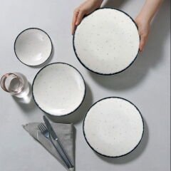 Porselen Atina 24 Parça Yemek Takımı - Bej