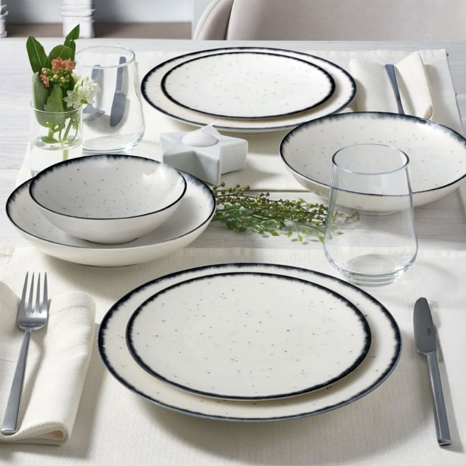 Porselen Atina 24 Parça Yemek Takımı - Bej