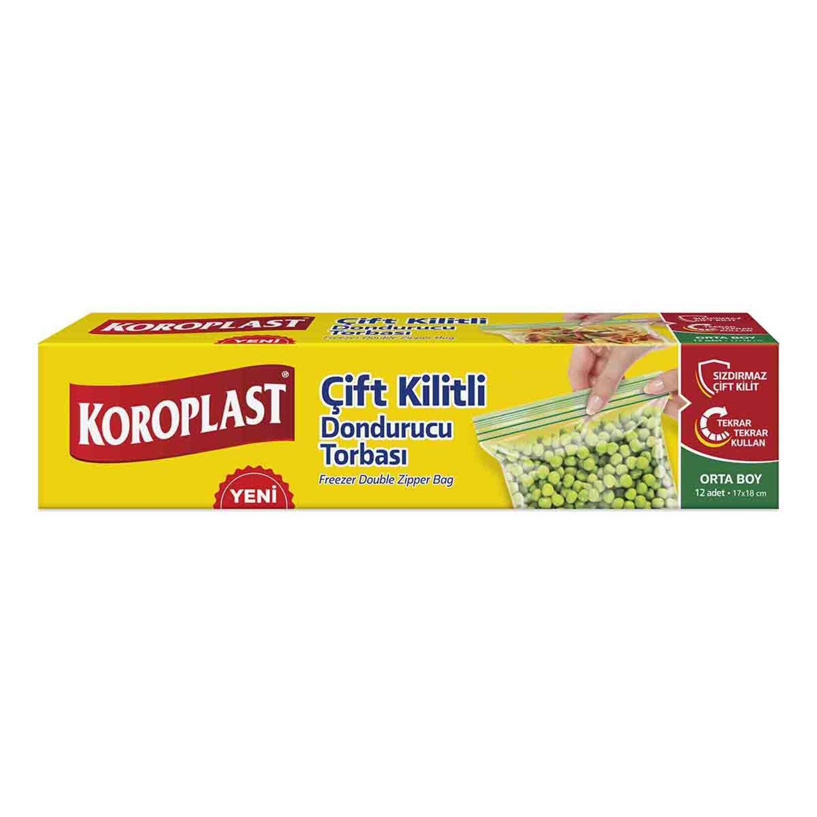 Koroplast Çift Kilitli Dondurucu Torbası Orta 12'li