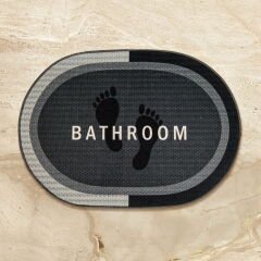 Soft Bathroom Oval Sihirli Banyo Paspası - Antrasit - 50x70 cm